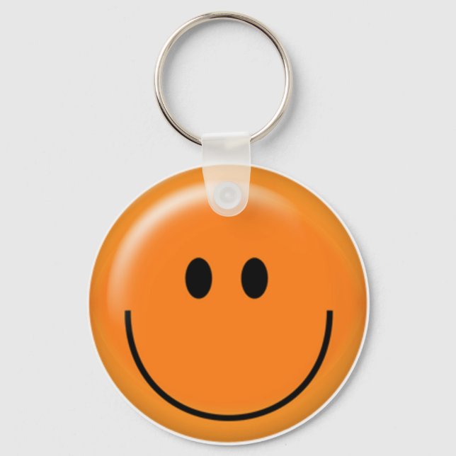 Happy orange face key ring (Front)