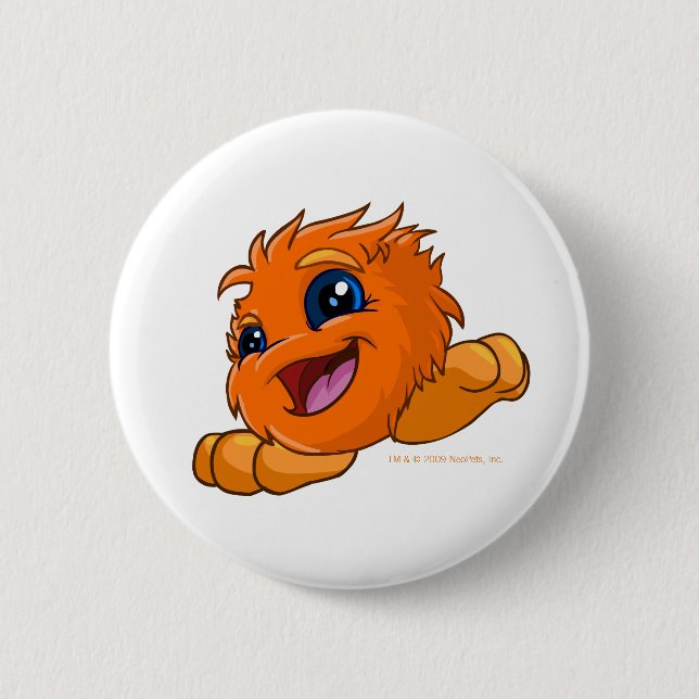 Happy orange JubJub 6 Cm Round Badge (Front)