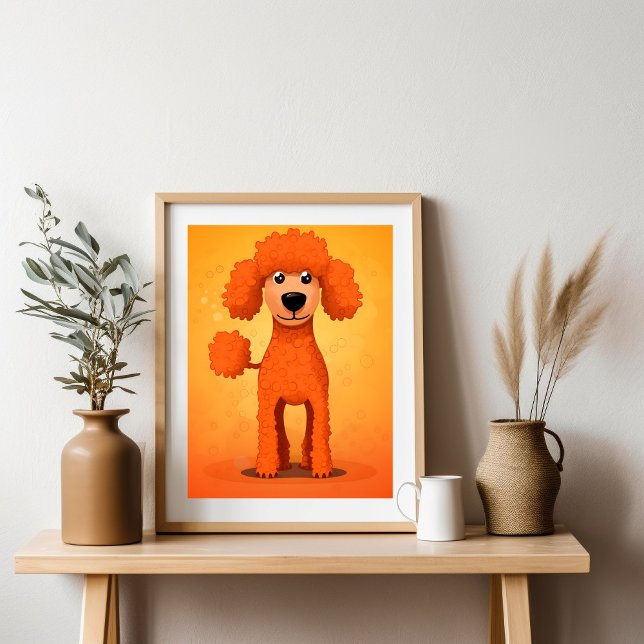 Happy Orange Poodle Dog Poster (Creator Uploaded)