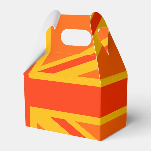 Happy Orange Union Jack British Flag Swag Favour Box (Front Side)
