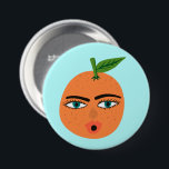 Happy Orange Whimsical Button<br><div class="desc">Decorate your outfit with this cool art button. You can customize it and add text too. Check my shop for lots more colors and patterns! Let me know if you'd like something custom too.</div>