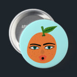 Happy Orange Whimsical Button<br><div class="desc">Decorate your outfit with this cool art button. You can customize it and add text too. Check my shop for lots more colors and patterns! Let me know if you'd like something custom too.</div>
