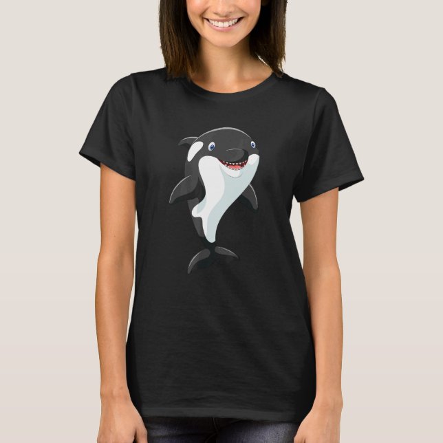 Happy Orca I Whale I Children Orca Whale T-Shirt (Front)