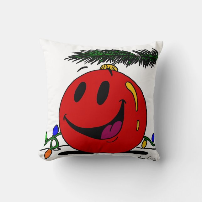 Happy Ornament "Happy Holidays!" Pillow (Front)