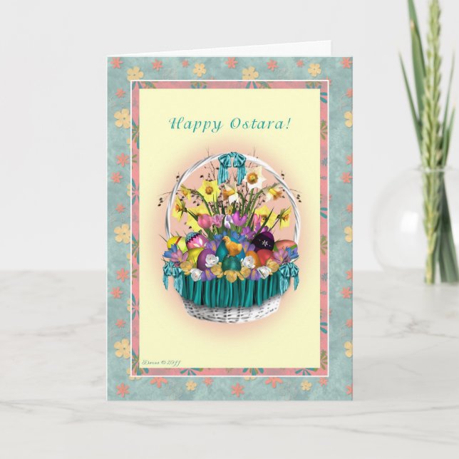 Happy Ostara - Vernal Equinox - Ostara Basket Card (Front)