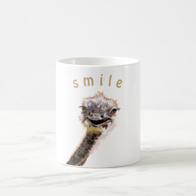 Happy Ostrich Coffee Mug (Center)