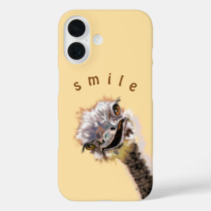 Happy Ostrich Funny iPhone Case - Custom Text