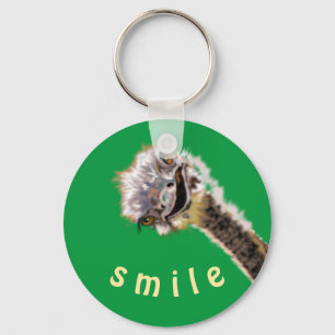 Happy Ostrich - Smile - Choose your colors Key Ring