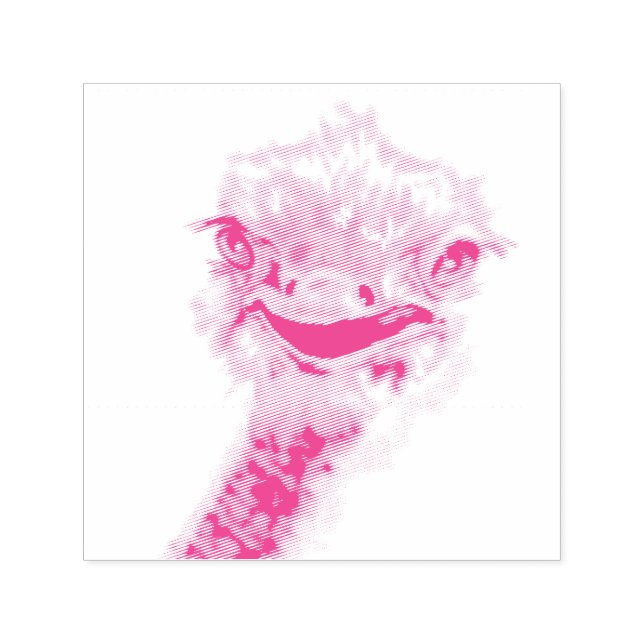 Happy Ostrich - Smile - Funny Self-inking Stamp (Design)