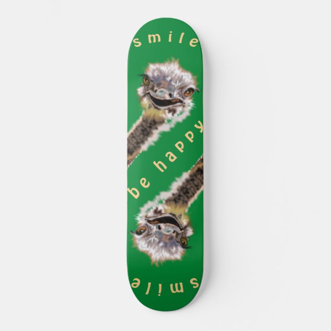 Happy Ostrich - Smile Skateboard (Front)
