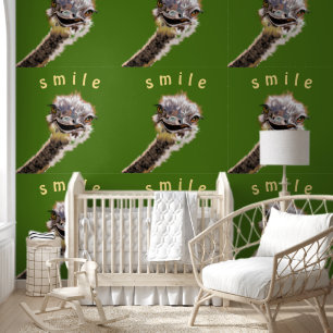 Happy Ostrich Smile Text Funny Wallpaper