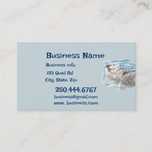 Happy Otter Animal Business Logo Card