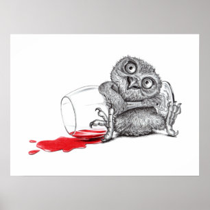Happy Owl - Drinking Poster