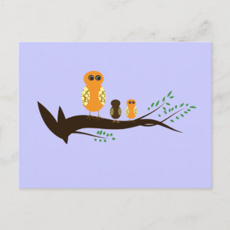 Happy Owl Family Postcard
