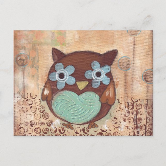 Happy Owl Postcard (Front)
