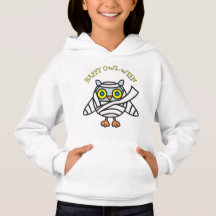 Happy "OWL-WEEN" Girls Pullover Hoodie