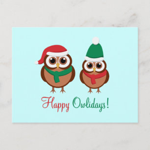 Happy Owlidays Holiday Postcard