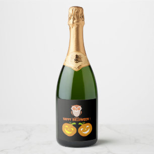 Happy Owloween Cute Halloween Owl Classic T-Shirt Sparkling Wine Label