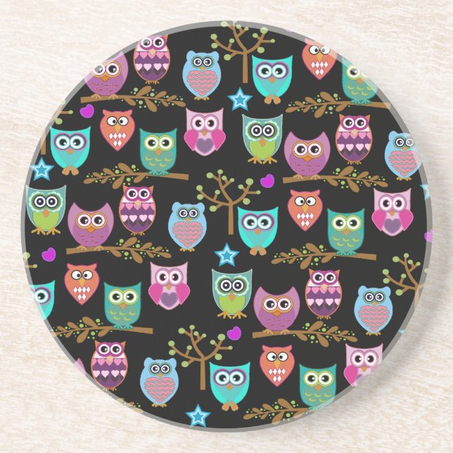 happy owls coaster (Front)