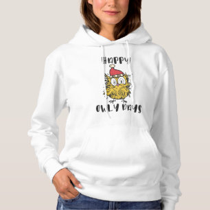 Happy Owly Days Funny Santa Owl Hoodie