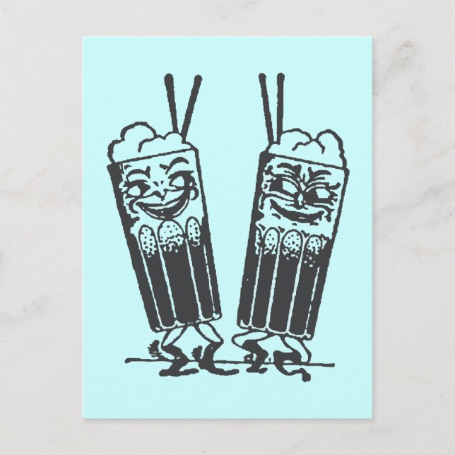 Happy Pair of Sodas Postcard (Front)