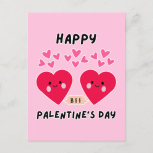 HAPPY PALENTINE'S DAY CUTE LOVE HEART POSTCARD