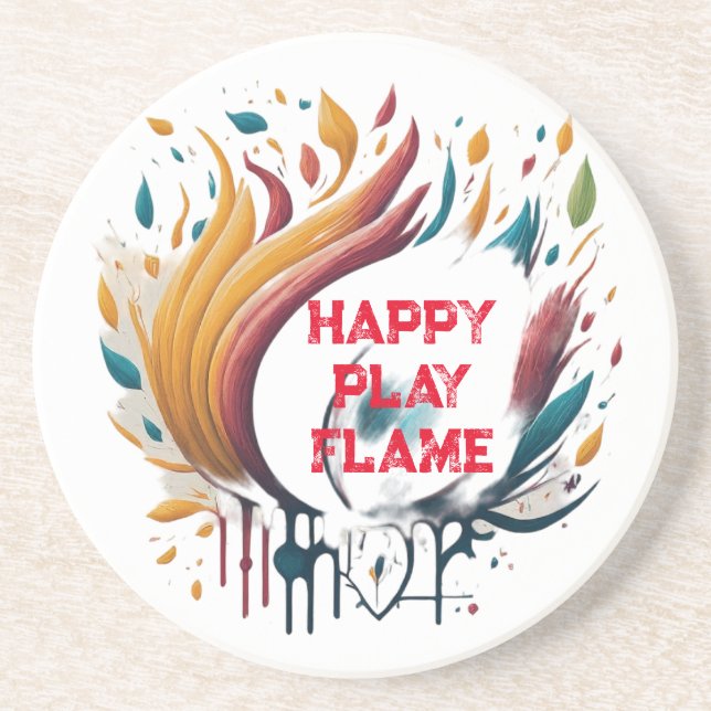 Happy Paly Flame Coaster (Front)