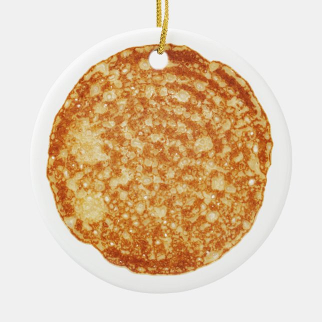 Happy Pancake Day! Ceramic Tree Decoration (Front)