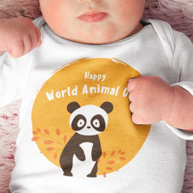 HAPPY Panda  Animal Day Baby Bodysuit (Creator Uploaded)