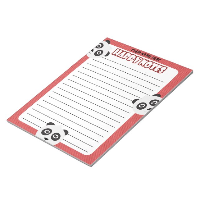 Happy Panda Custom Notepad (Angled)