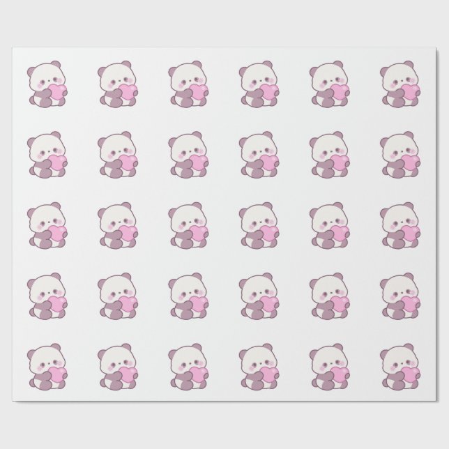Happy Panda Design | Positive Cute Vibes Wrapping Paper (Flat)