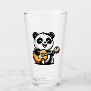 Happy Panda Guitarist - Cute Acoustic Music Design Glass