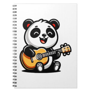 Happy Panda Guitarist - Cute Acoustic Music Design Notebook