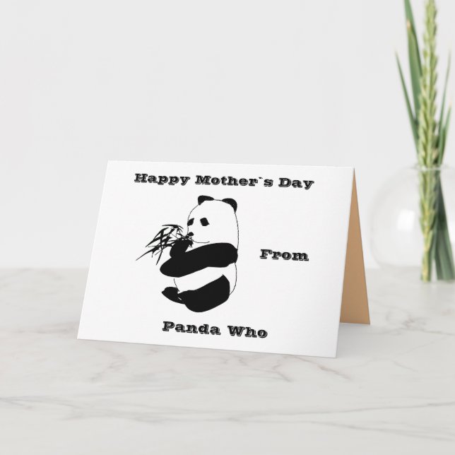 Happy Panda Mother`s Day Card (Front)