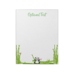 Happy Panda with Bamboo & Cherry Blossom Notepad