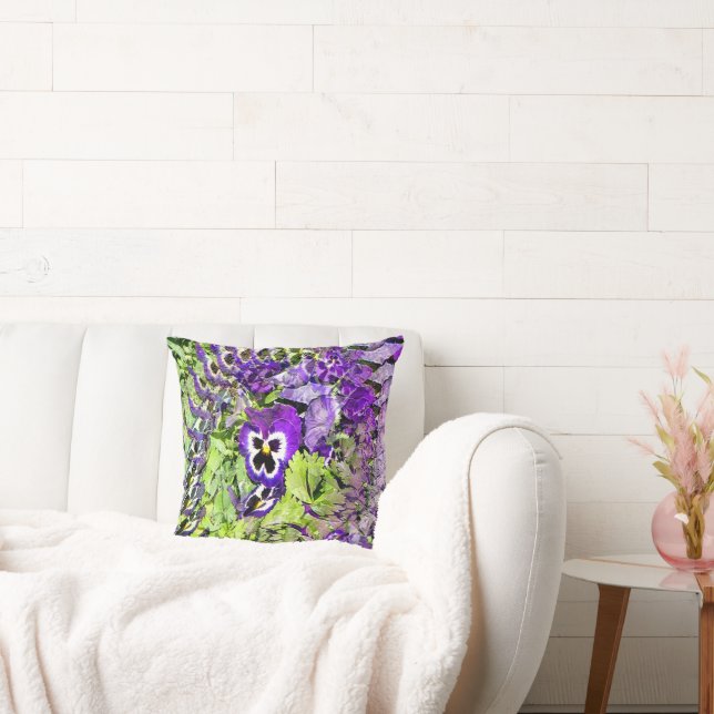 Happy Pansies.... Cushion (Couch)