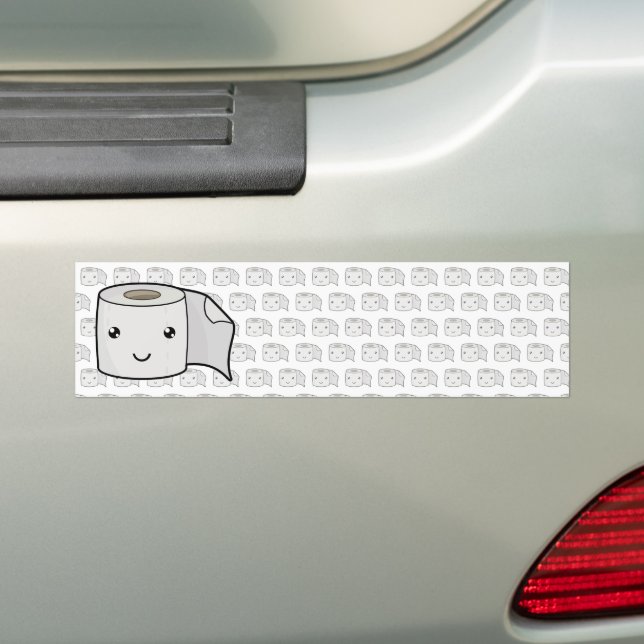 Happy Paper Bumper Sticker (On Car)