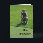 HAPPY PAR-FECT BIRTHDAY *GRANDSON*  CARD<br><div class="desc">CUTE GOLFER'S BIRTHDAY CARD. Have fun sending it today! THANKS FOR STOPPING BY ONE OF MY 8 STORES!!!! THERE ARE OTHER CARDS WITH THIS PHOTO SO USE TAGS TO FIND IT IF YOU WISH!!!</div>