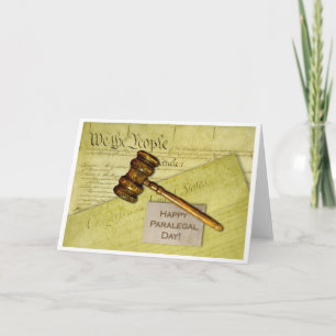 Happy Paralegal Day, Documents and Gavel Card