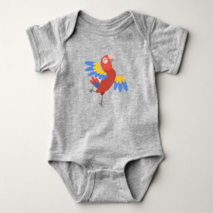 Happy Parrot Dancing Cute Bird Baby Bodysuit