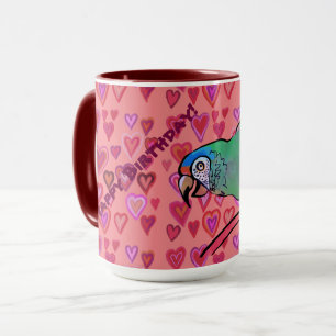 Happy parrot  Two-Tone coffee mug