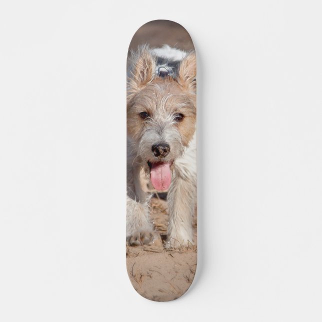Happy Parson Terrier Puppy Skateboard (Front)