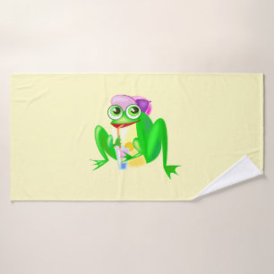 Happy Party Frog - Bath Towel