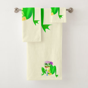 Happy Party Frog Bath Towel Set