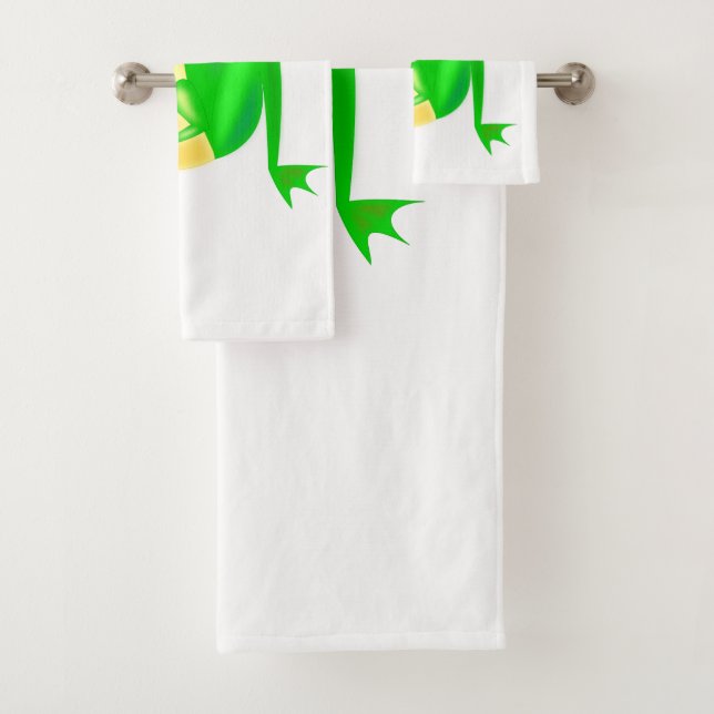 Happy Party Frog Bath Towel Set - Custom Colours (Insitu)