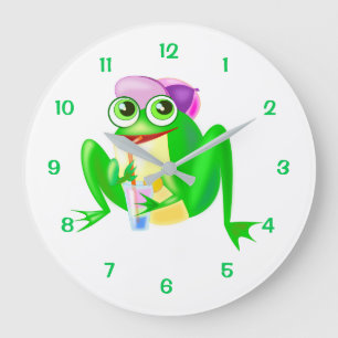 Happy Party Frog - Large Clock