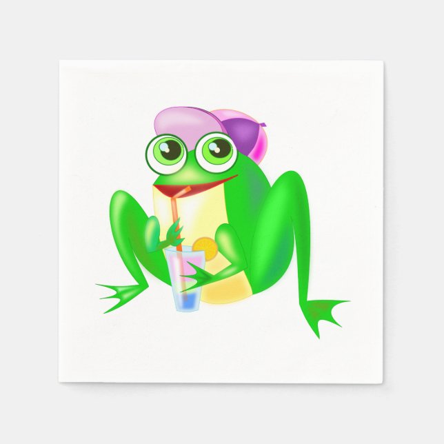 Happy Party Frog Napkin (Front)