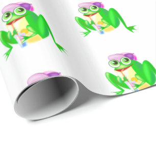 Happy Party Frog Wrapping Paper 