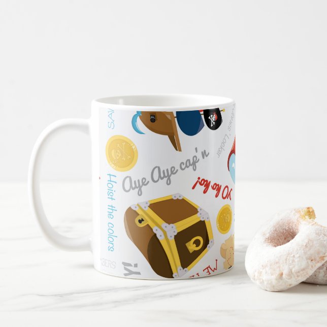 Happy Party Pirate Coffee Mug (With Donut)