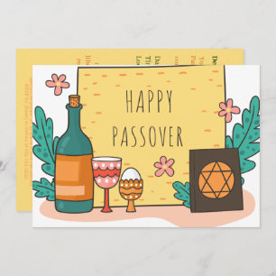 Happy Passover  Beautiful Seder Pesach Invitation